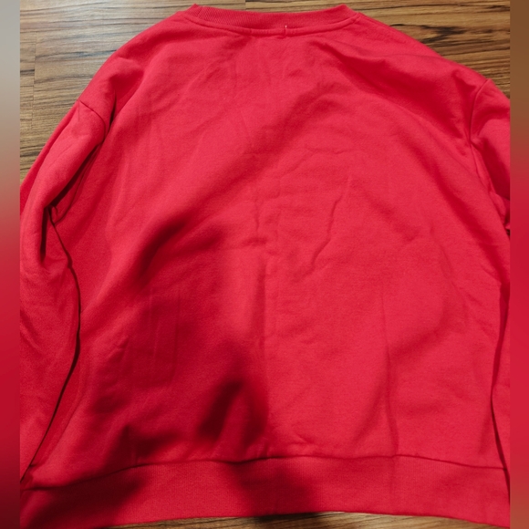 feathers Red Crewneck Sweatshirt with Stud Detail - Picture 7 of 7